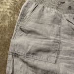 Athleta  Pants Women's Sz 10 Linen Pin Stripe Tan Cream Wide Leg Pull On Stretch Photo 5