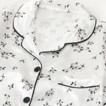 Boutique New  White Flower Print Satin Pajama Set. Size Small Photo 2