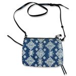 Botkier  Blue Denim & White Cross Stitch Crossbody Trigger Purse Photo 1