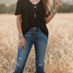 Chaser  Womens Blouse Shirt Sz Small Cold Shoulder Linen Blend Rock Punk Edgy Y2k Photo 0