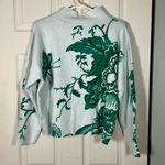 Anthropologie Maeve The Carys Floral Green and White Sweater Photo 2