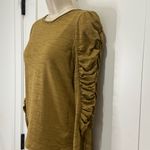 House of Harlow  1960 Burnout Ruched Long Sleeve Tee Top Bronze Olive Medium Fall Photo 5