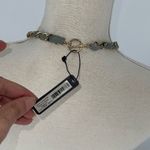 Ann Taylor  Womens Round Crystal Woven Fabric Goldtone Chain Link‎ Necklace NWT Photo 3