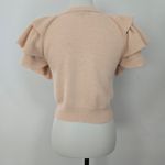 Anthropologie Ryu Blush Ruffle Sleeve Angora Blend Cardigan Size Small Photo 5