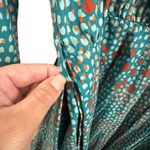 Tucker Floral Teal Long Sleeve Plus Size Midi Dress Green Photo 6