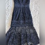Self Portrait Black Cut Out Lace Layered Midi Dress Size 0 Photo 14