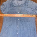 Blue and White Buttoned Midi Dress with Notched Collar by Zilcremo denim size S Photo 4