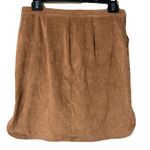 Bar III Faux Suede Mini Skirt Camel Brown Button Front Classic Junior Medium Photo 5