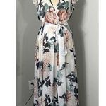 Kate and Lily Womens Floral Chiffon Wrap Maxi Dress Size 4 Semi Sheer Top Fairy Pink Photo 0