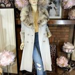VINTAGE CIRCA 1970'S SABRINA GRAY WOOL W/FOX FUR COLLAR COAT (S) Photo 4