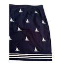 Talbots Sailboat Print Navy Blue White Skirt Size 10 Petite Photo 1