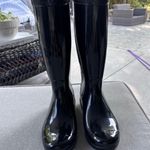 UGG Womens Shaye Rain Boot Black Size 7 Style 1012350 Sheepskin Lining Tall Photo 4