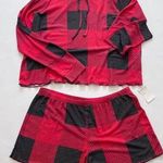 BP ALL TUCKED IN SHORT PAJAMAS IN RED CHINOISE BUFFALO CHECK Size Large Photo 0