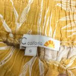 C&C California  XS linen pullover pants Leaf Print yellow boho summer beach Photo 1