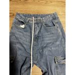 Women's High Waist Denim Cargo Pants Jeans Pocket Design 29"‎ Waist Streetwear Blue Photo 4