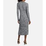 Elie Tahari  Polo Midi Sweater Dress  Sky White Noir Space Dye Rib Large $295 NWT Photo 4