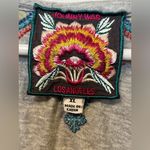 Johnny Was  V-Neck Embroidered Boho Short Sleeve Gray Laurelle Tee Shirt Size XL Photo 3