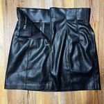 ZARA  Faux Leather High Waist Black Mini Skirt Moto Zipper Detail Size M Edgy Photo 5