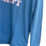 PJ Salvage Don’t Hurry Be Happy Live Life Cozy Lounge Sweatshirt Top Small NWT Blue Photo 1