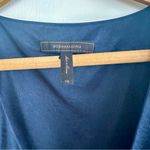 BCBGMAXAZRIA BCBG Maxazaria Navy Blue Silky Flutter Sleeve Rouched Top XS Photo 1