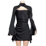 House Of CB Toira Draped Corset Dress, Black, Medium Photo 5