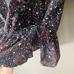 Madewell  Silk Ruffle Wrap Blouse Starry Night Print Sz XS Photo 6