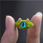 Cute Quirky Green‎ Monster Design Cuff Ring Gothic Punk Style Green Photo 2