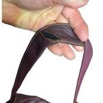 Levenger Shoulder Bag Large Medium Maroon Burgundy Fold Over Chic Purse Saddle Photo 4