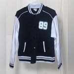 Hippie Rose  Women’s Faux Leather Embroidered Varsity Jacket Photo 1