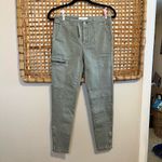 Anthropologie NWT  Jefferson Moto Olive Green Zip Leg Cargo Style Jeans Size 26 Photo 3