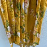 Free People  Baby Doll Hi-Low Floral Tunic Boho Mustard Gold Yellow Small Photo 4