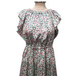 Dovima Silk Ruffle Sleeve Tie Waist Maxi Dress Size Medium Pink Photo 4