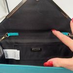 ALDO  Colorblock Envelope Clutch Crossbody Chain Bag Teal Blue Black Photo 6