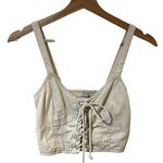American Eagle Y2K Cropped Denim Corset Tank Top XS Lace Up Soft Girl Coquette Photo 0