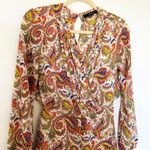 Ark & Co. Multicolor Printed Lined Long Sleeve Open Back Cross Neck Romper Sz M Photo 11