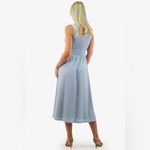 Michael Kors Pastel Blue Smocked Midi Dress Photo 3