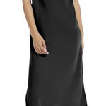 Supesu Black Cami Satin Eden Slip‎ Midi Dress Womens sz 8/10 Minimalist Y2K Goth Photo 0