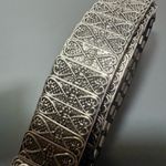 Silver Metal Antique Detail Stretch Belt Photo 3