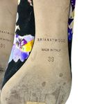 Brian Atwood Jael Kitten Heel Pumps Satin Floral Embellished Size 39‎ US 8 Purple Photo 11