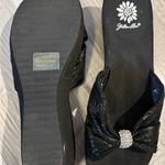 Yellow Box  Black Sparkle Bow Sandals Photo 2