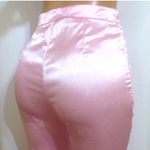 Pink Satin Feather Trim Pajama Pants Sz S NWOT Photo 4