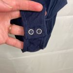 Popular 21 women’s dark blue ribbed button snap thin strap bodysuit stretch S‎ Photo 2