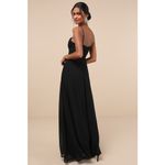 Lulus NWT  Sweeney Black Sleeveless Maxi Dress Wedding Formal Cocktail Sz L Photo 3