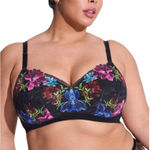 Torrid  Dream Wire Free Floral Embroidered Bra Black Size 40 DDD Photo 0