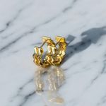 Gold Plated Huggie Wave Cubic Zirconia Earrings NEW Photo 1