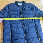 Bershka  Quilted Bomber Jacket Coat Size Large Navy Blue Women Photo 3
