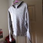 PINK - Victoria's Secret  cropped love pink" hoodie pullover sweater in gray and white size small. Photo 2