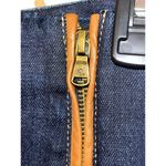 Ralph Lauren Denim skirt, leather trim, zipper, size 8 Blue Size M Photo 3