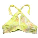 Aerie Halter Tie-Dye Keyhole Bikini Swim Top Yellow Pink Size L Photo 0