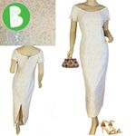 VINTAGE 1980'S HAND CRAFTED OFF WHITE SEQUINS OFF Photo 1